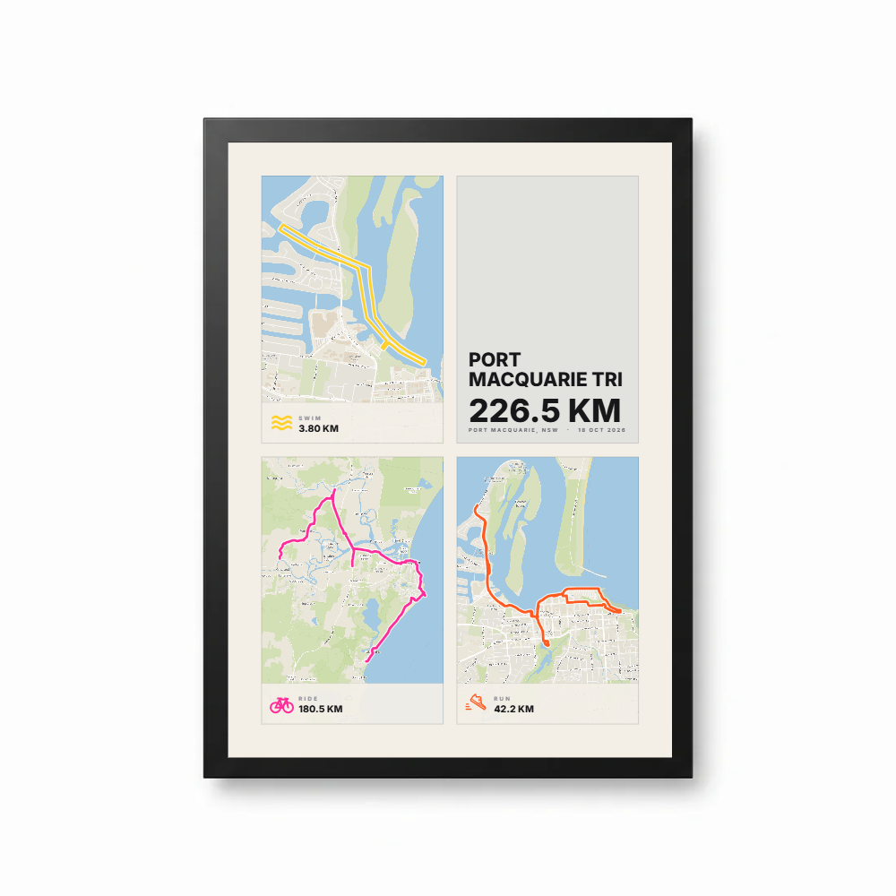 Triathlon Framed A4 Print