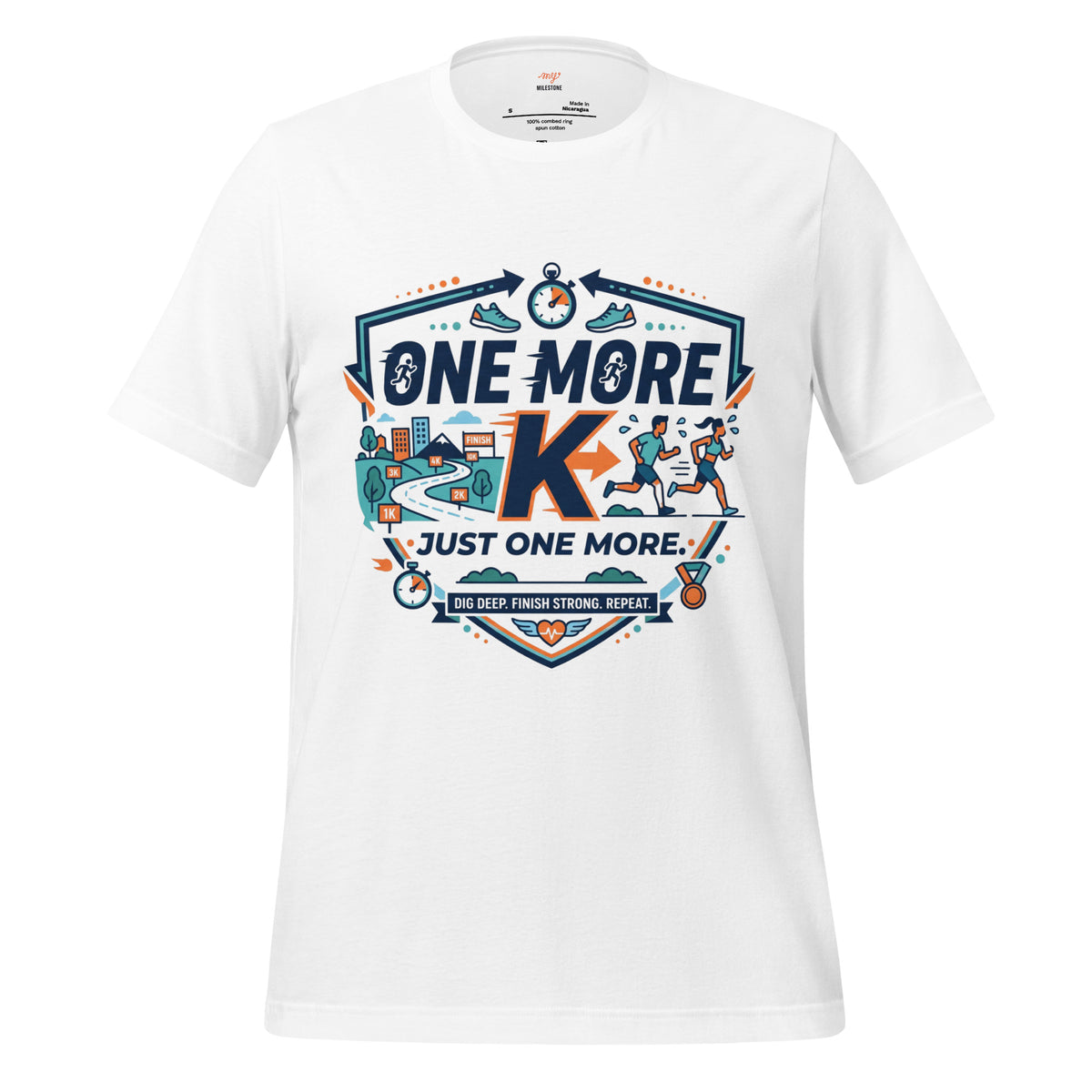"One More K" Running Motivation Unisex Tee | Perfect Gift for Runners & Joggers