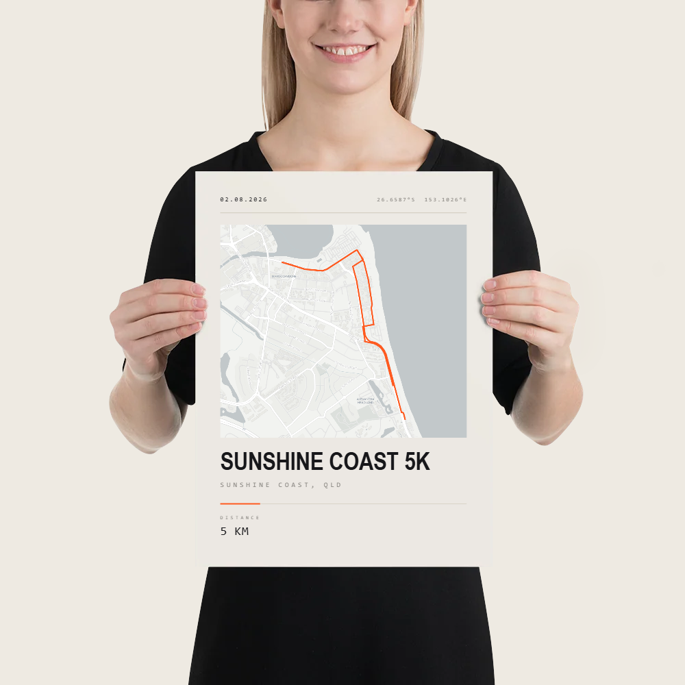 SUNSHINE COAST 5K Street Map Map Poster