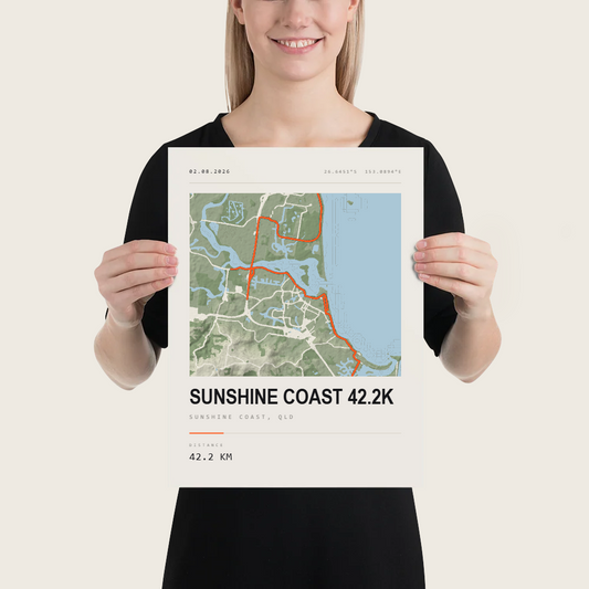 Terrain — Sunshine Coast 42.2K Street Map Terrain Poster
