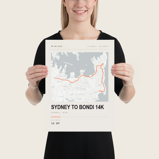 Map — Sydney to Bondi 14K Street Map Map Poster