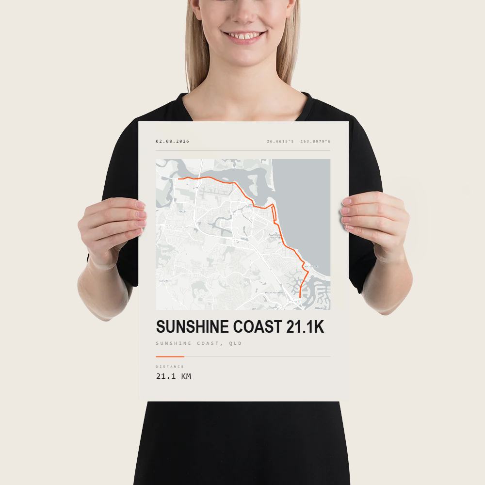 SUNSHINE COAST 21.1K Street Map Map Poster