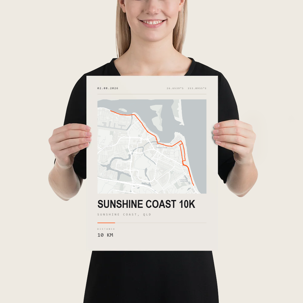 SUNSHINE COAST 10K Street Map Map Poster