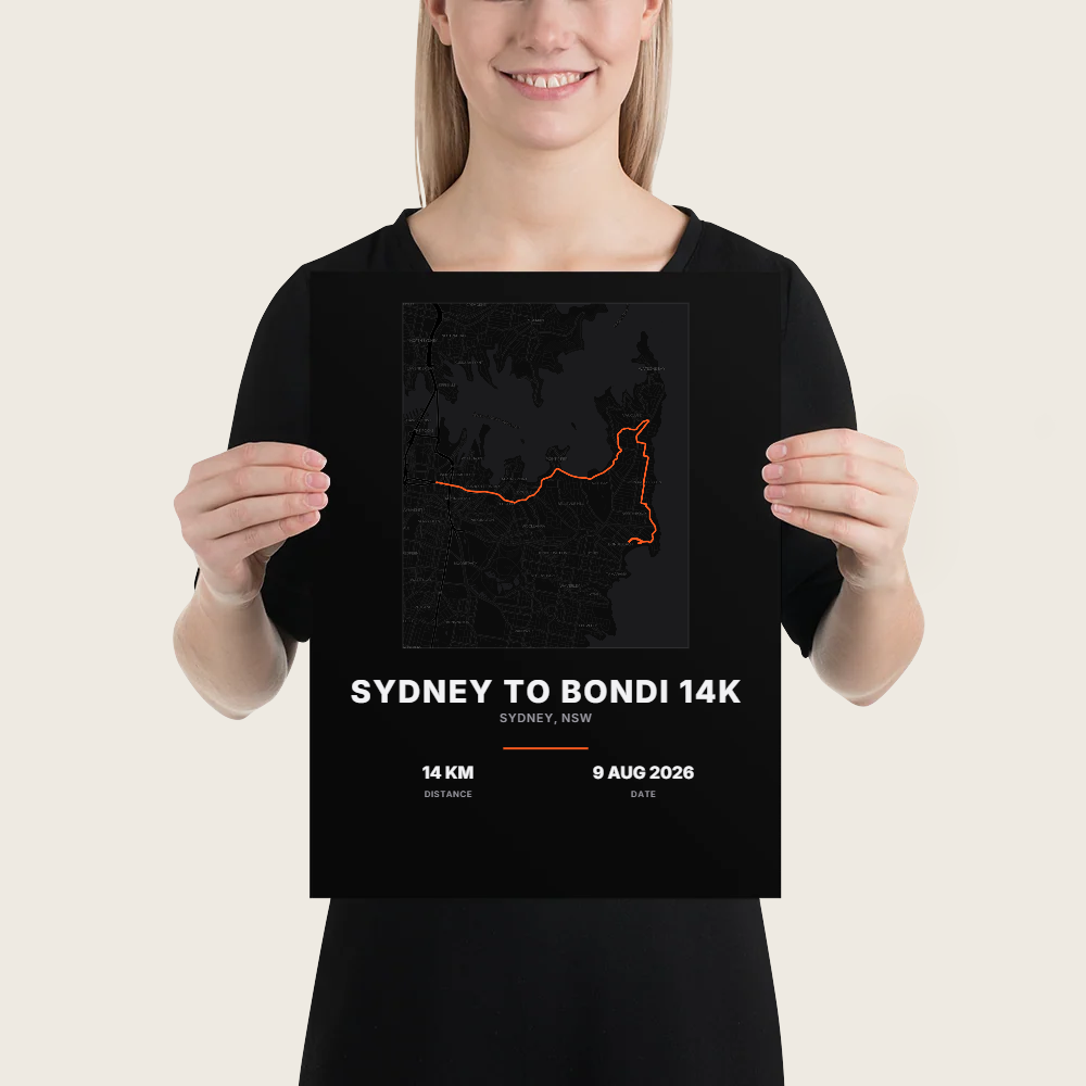 Sydney to Bondi 14K Map Poster