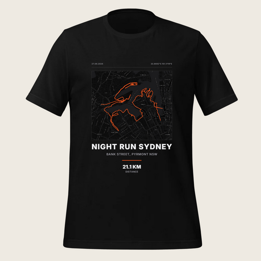 Map — Night Run Sydney Map Tee