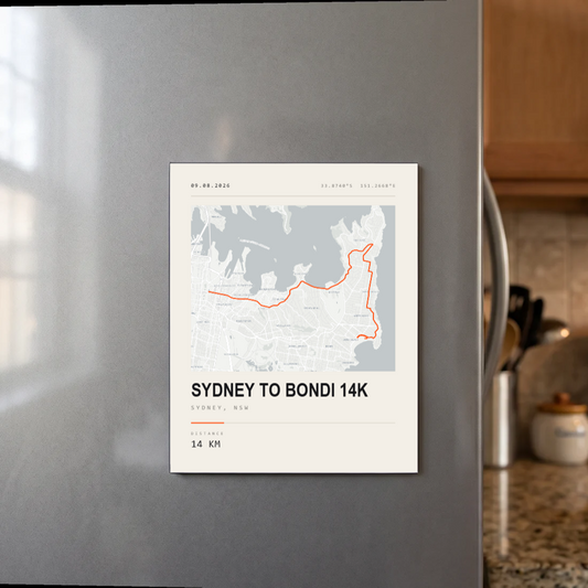 Street Map — Sydney to Bondi 14K Street Map Magnet