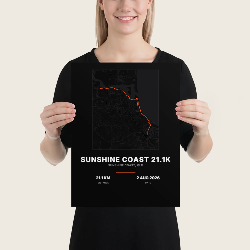 SUNSHINE COAST 21.1K Map Poster