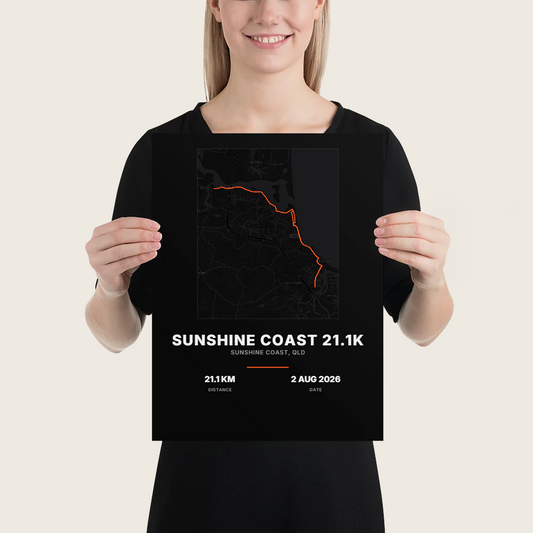 Map — SUNSHINE COAST 21.1K Map Poster