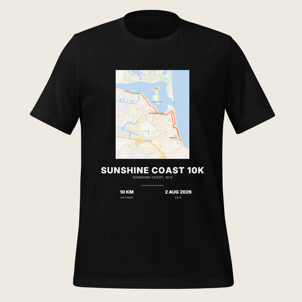SUNSHINE COAST 10K Map Tee