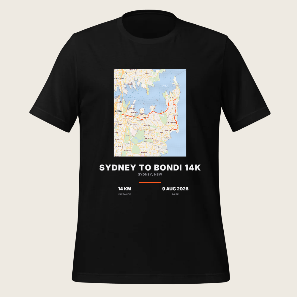 Sydney to Bondi 14K Map Tee